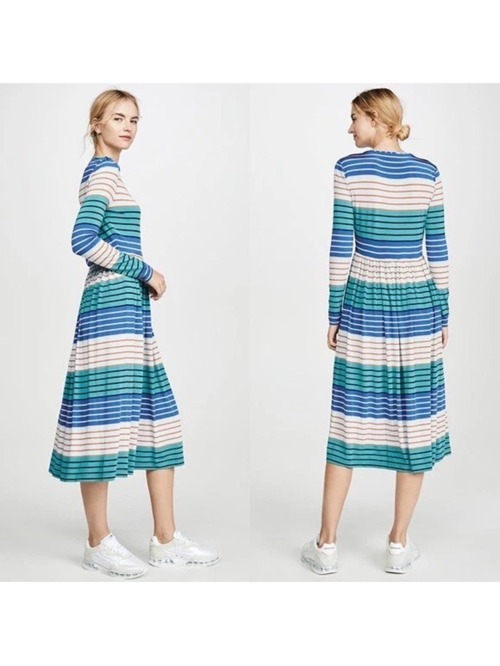 Stine Goya Alina Striped Wrap Midi Dress, Size XS